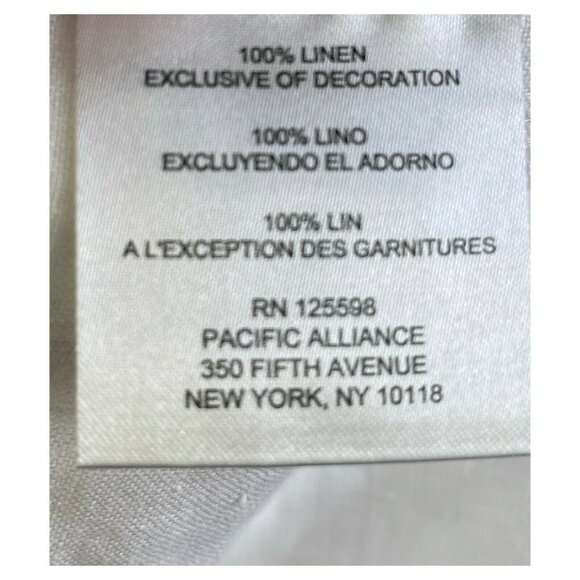 Ellen Tracy White Blue Print Linen Tunic Top Size XS Pullover Embroidered - Picture 8 of 8